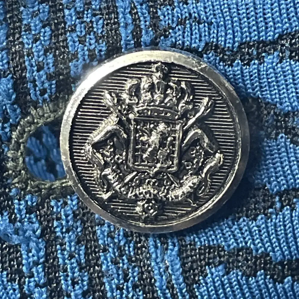 Vintage Guild Crafted by Howard Men 40L Blazer Textured Blue Black Metal Buttons